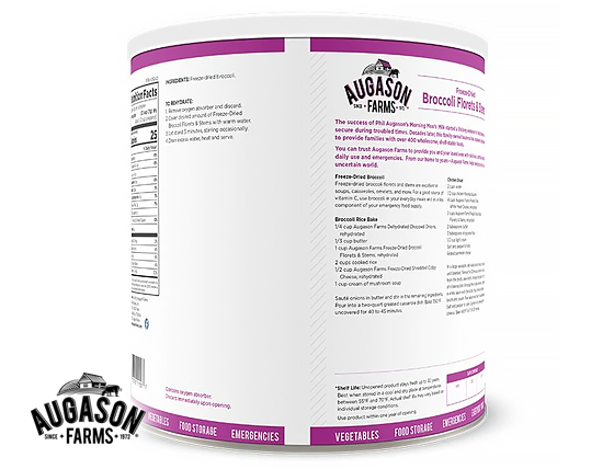 Augason Farms: Freeze-Dried Broccoli Florets & Stems Can